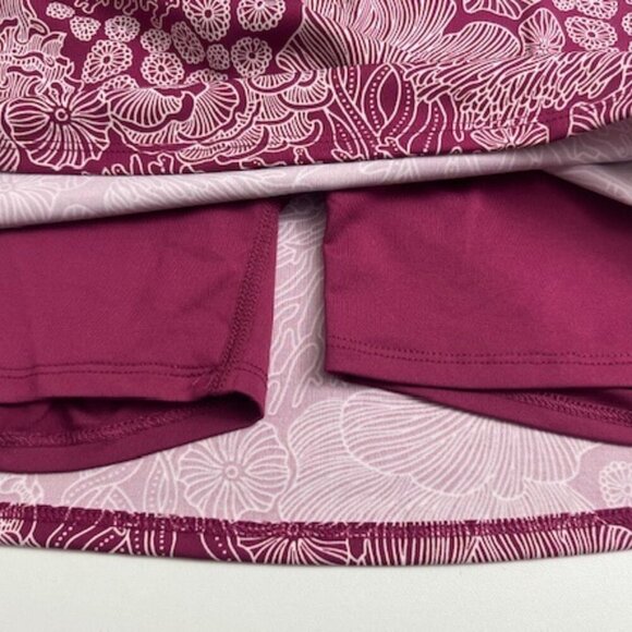 Tommy Bahama Golf & Tennis Deep Pink/White Skort Skirt Tropical Coral Reef Print - Picture 3 of 4